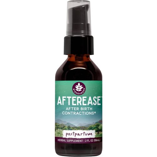 WishGarden Herbs AfterEase for After Birth Contractions - All-Natural Herbal Supplement with Cramp Bark & Black Haw Bark Soothes Afterbirth Contractions & Uterine Cramping, Postpartum Essentials, 2oz