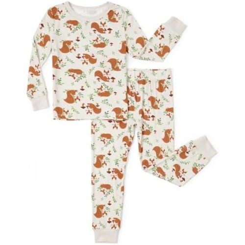 PATPAT Bamboo Viscose Pajama Set for Toddlers with Improved Tensile Strength, Snug Fit Pjs Sleeper for Baby Boys Girls Kids