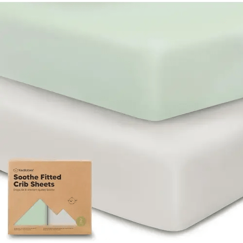 KeaBabies 2-Pack Organic Crib Sheets for Boys, Girls - 52x28 Fitted Crib Mattress Sheet Neutral, Breathable Jersey Cotton Cover for Baby Bed, Toddler Mattress, Soft & Cute Prints (Sage)