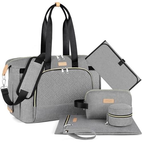 ITIEZY Bolsa de pañales para bebé – Bolsa grande para mamá con cambiador portátil para chupete, bolsas de hospital, bolsa de viaje para bebé