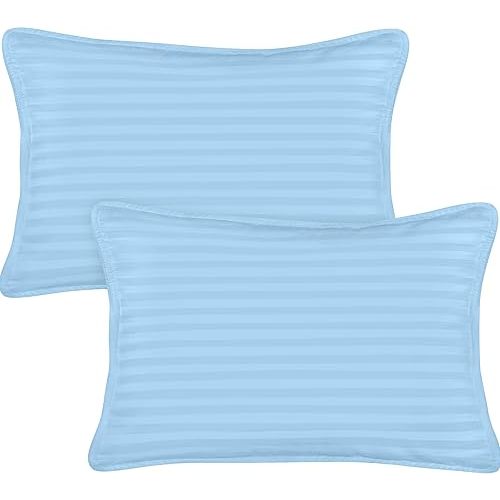 Utopia Bedding Toddler Pillow (Light Blue, 2 Pack) 13x18 Pillows for Sleeping, Soft and Breathable Cotton Blend Shell, Small Kids Pillow Perfect for Toddler Bed and Travel (Intended for Age 2 and up)