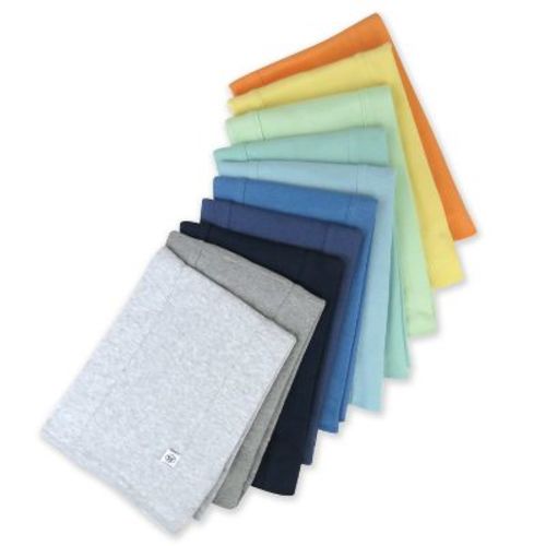 10-pack Organic Cotton Knit Tri-fold Burp Cloths Rainbow Blues