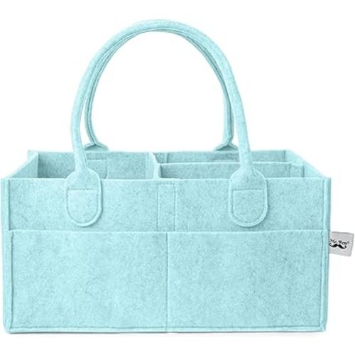 Mr. Pen- Baby Diaper Caddy Organizer, Mint Whisper, Baby Caddy Organizer with Handle, Compact Size, Collapsible & Portable