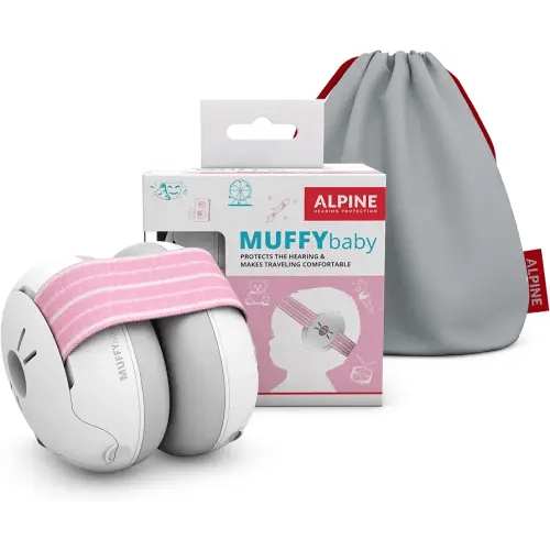 Alpine Muffy Baby Ear Protection for Babies and Toddlers up to 36 Months - CE & ANSI Certified - Noise Reduction Earmuffs - Comfortable Baby Headphones Against Hearing Damage & Improves Sleep - Pink