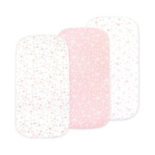 Baby Bassinet Sheet Set for Boy and Girl, 3 Pack, Universal Fitted for Oval, Hourglass & Rectangle Bassinet Mattress, Fitted Sheets.