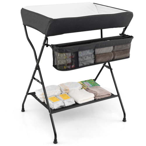 Patiojoy Infant Folding Changing Table Portable Children Baby Girl Boy Diaper Station w/ Storage Box