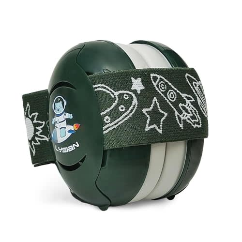 LYSIAN Baby Noise Reduction Earmuffs, 25dB Noise Cancelling Headphones for Infants & Kids, Perfect for Sleep, Travel, Airplanes, Concerts, Fireworks-Dark Green
