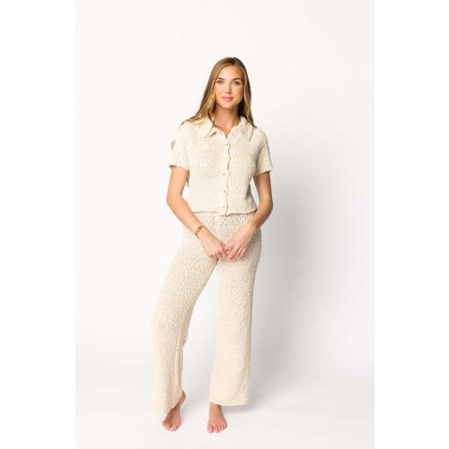 Kennedy Short Sleeve Top and Pants Set in Oat - Nursing Friendly