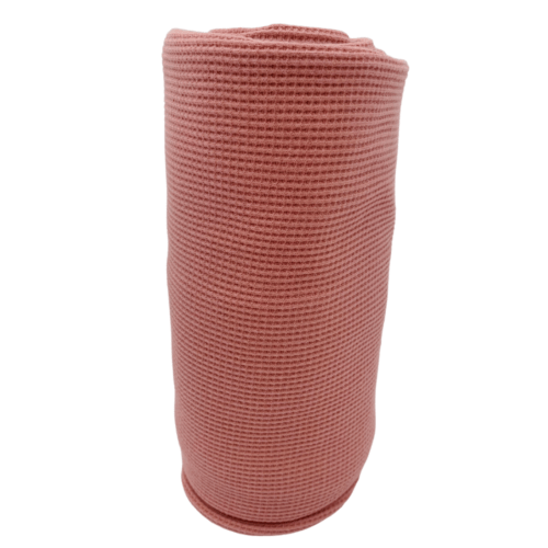 Organic Cotton Waffle Swaddle Blanket, Dusty Rose