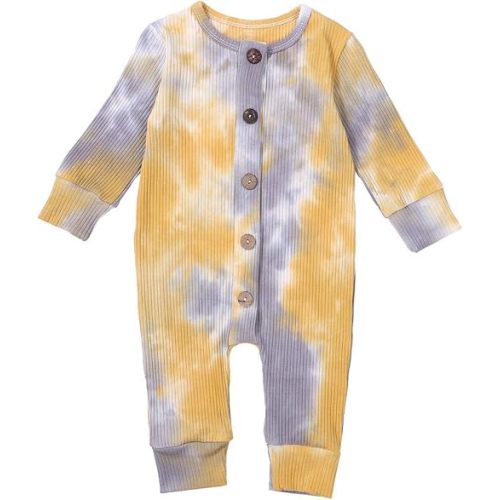 Newborn Baby Boy Girl One Piece Rompers Long Sleeve Organic Rompers Jumpsuits Pajamas Sleeper Overall Toddler Clothes