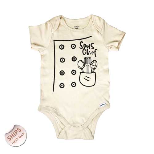 Sous Chef Baby Bodysuit, Cute Future Chef Baby Romper, Sous Chef Baby Clothes, Baby Shower Gift, 2000543