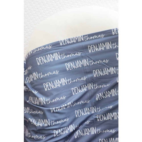 Personalized Baby Name Swaddle Blanket Font Duo | Best Selling Blues