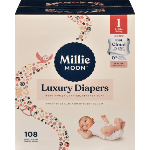 Luxury Diapers - Size 1, 108 Count