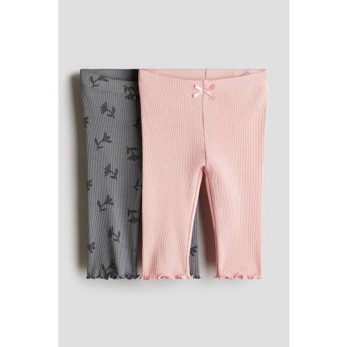 2-PACK RIBBED COTTON LEGGINGS