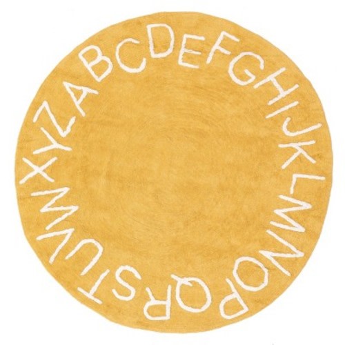 Nuloom Kids Washable Alphabet Indoor Area Rug Yellow 4' x 6'