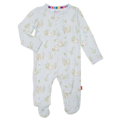 blue hoppily ever after (3-6mo) modal magnetic parent favorite footie – Magnetic Me