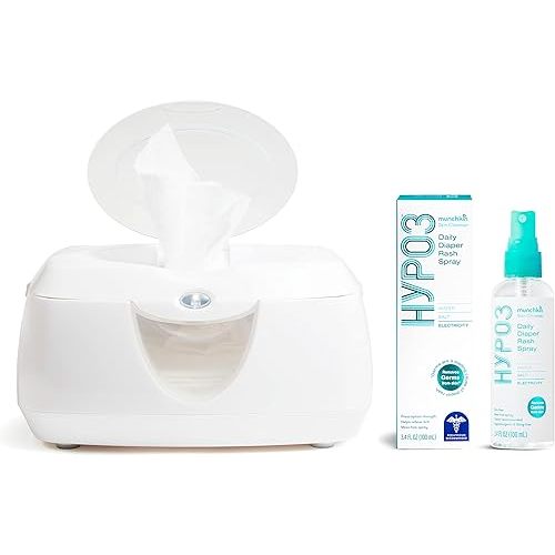 Munchkin® Warm Glow™ Baby Wipe Warmer and HYP03™ Diaper Rash Spray with Hypochlorous Acid