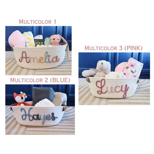 Baby shower gift basket, Personalized baby Gift, Nursery decor Basket, Baby name Gift storage baby girl gift, baby boy gift