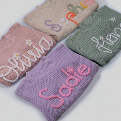 Personalized Baby Name Sweater, Handmade Embroidered Sweatshirt for Newborn, A Unique Gift for Newborn Children, Custom Name and Monogram - Etsy
