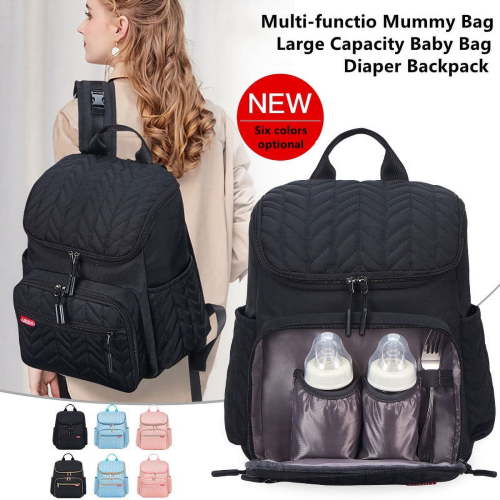NBXPOW Diaper Backpack, Large Capacity Baby Bag, Multi-Function Travel Backpack Nappy Bags, Nursing Bag, Fashion Mummy, Roomy Waterproof Outdoor Travel Nursing Bags for Baby Care (Black A)