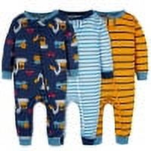 Onesies Brand Baby & Toddler Boy Snug Fit Footless Cotton Pajamas, 3-Pack, Sizes 0/3 Months - 5T