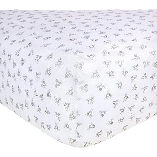 Burt's Bees Baby Essential Organic Cotton Fitted Crib Sheet, Breathable for Boy Girl Standard Crib & Toddler Mattresses