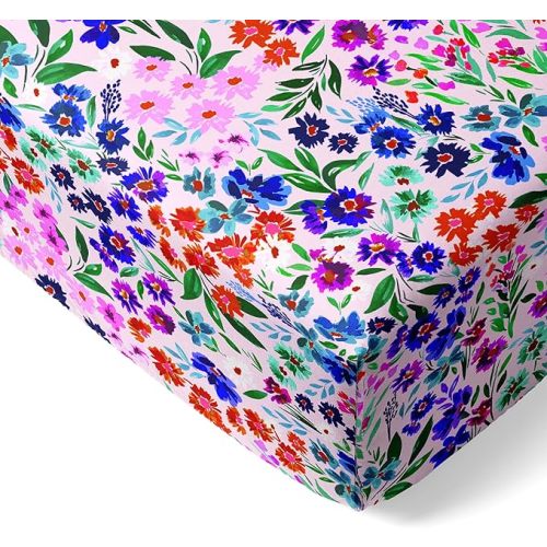 Little Sleepies Baby Crib Sheets, Buttery Soft Viscose from Bamboo Crib Sheets for Boys & Girls, Toddler Bed Sheet, Standard Crib Mattress Sheet, Super Stretchy & Elasticized (Sweet Pea)