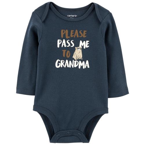 Baby Grandma Long-Sleeve Bodysuit - 6M - Style,Navy