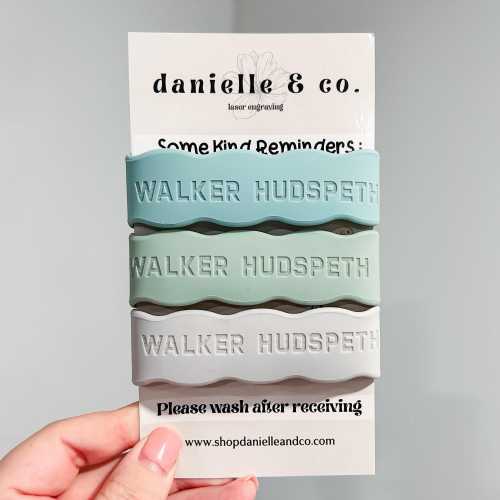 Tidal Silicone Bottle Labels 3 Pack ,Baby Bottle Label, Sippy Cup Label, Personalized Labels, Daycare Labels, Back to School