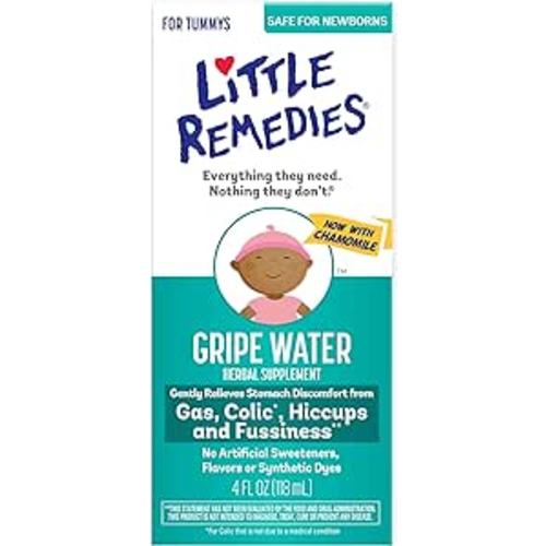 Little Remedies Gripe Water-No Alcohol, Sodium Bicarbonate, Artificial Color & Gluten Free-Safe for Newborns, 4 Fl. Oz (Pack of 1) - 4 Fl Oz (Pack of 1) - Gripe water