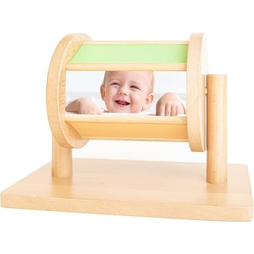 Spinning Drum Montessori Infant Toy - Rainbow Spin Wheel - Spinning Toys for Babies - Baby Montessori Toys Up to 1 Year Old Infant