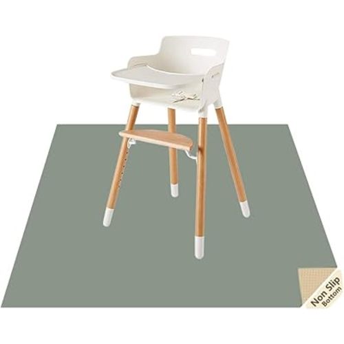 Splat Mat for Under High Chair/Arts/Crafts by CLCROBD, 51" Baby Anti-Slip Food Splash and Spill Mat for Eating Mess, Waterproof Floor Protector and Table Cloth (Gray)