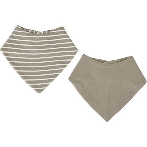 Woolino Merino Wool Baby Bibs - Highly Absorbent Bandana Bib with Cotton Outer Layer and Merino Wool Inner Layer - Pack of 2