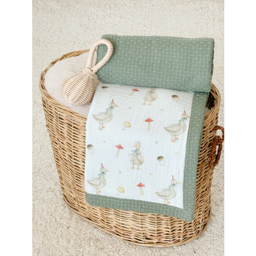 Embroidered Personalized baby blanket boy Waffle baby blanket with name, Stroller blanket, Organic space baby muslin blanket