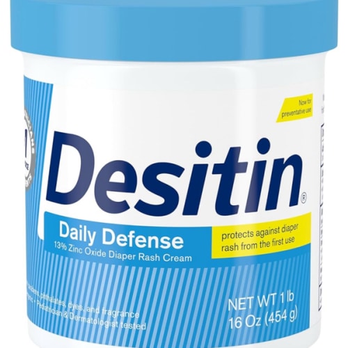 Desitin Daily Defense Baby Diaper Rash Cream with 13% Zinc Oxide, Barrier Cream to Treat, Relieve & Prevent Diaper Rash, Hypoallergenic, Dye-, Phthalate- & Paraben-Free, 16 oz