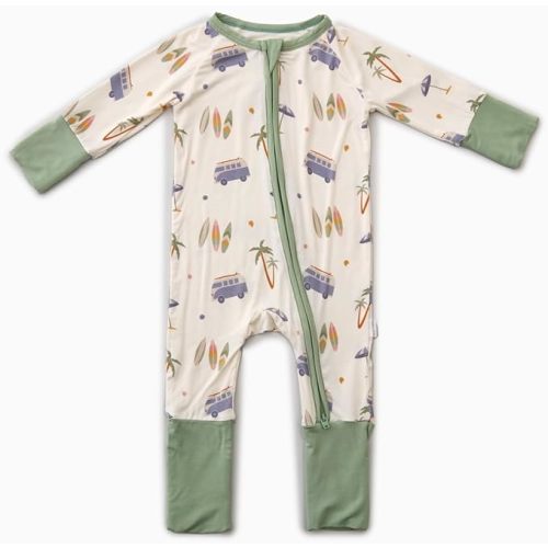 Bamboo Little Ultra-Soft Convertible Baby Romper - Gender Neutral Infant Clothes with 2-Way Zipper, Footless Sleepwear