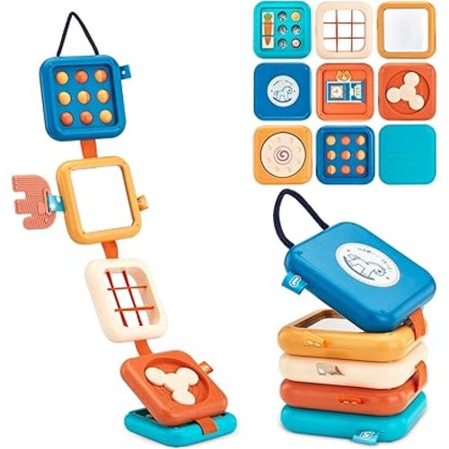 Busy Board for 1 Year Old,Travel Toys for Toddlers 1-3,Montessori for 1 2 Year Old Boy Girl,Airplane Toys for Toddlers,Busy Board Cube Toy for 12-18 Months