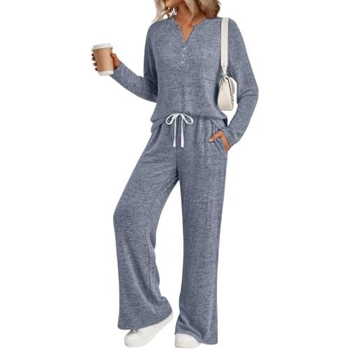 LILLUSORY Womens 2 Piece Lounge Sets Winter Outfits 2026 Sweatsuit Matching Pjs Airport Vacation Travel Fall Pajamas Fashion