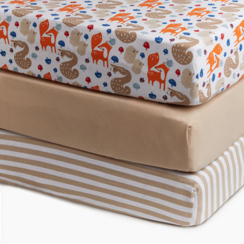 Small Story Organic Cotton Jersey Crib Sheets (3 Pack) - Wildly Cute