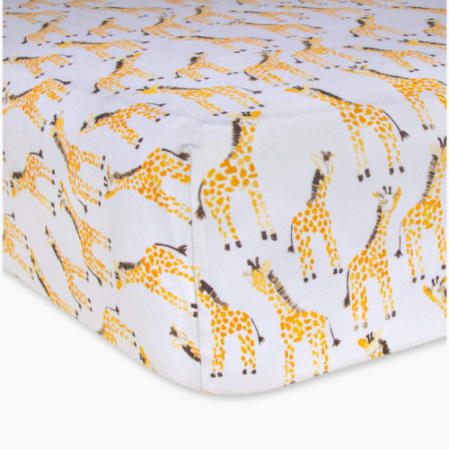Burt's Bees Baby Organic Cotton Jersey Fitted Crib Sheet - Giraffes, 1