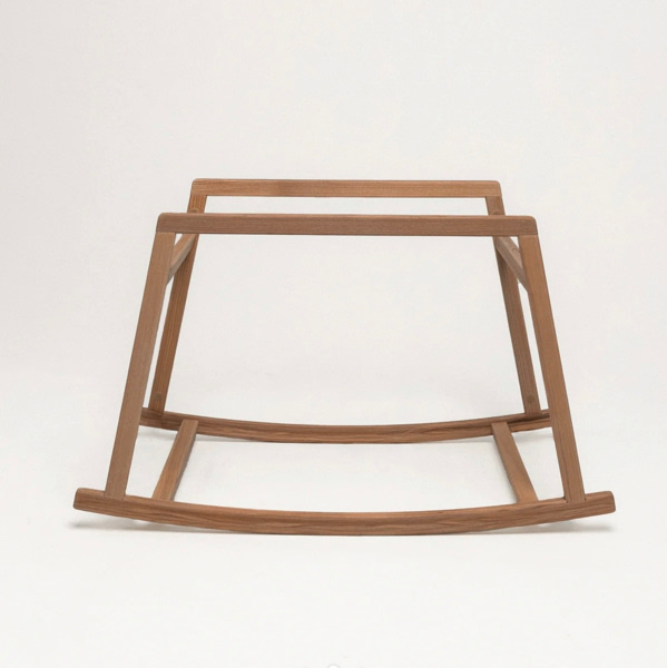 Wooden Rocking Stand for Standard Baby Moses Basket by Anzy Home - Nut Wood Color