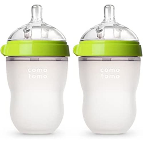 Comotomo Baby Bottle, Green, 8 oz (2 Count)
