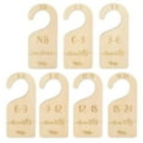 Wooden Baby Cards - Month Divider Tags for Organizing Children's Wardrobe, Ideal for