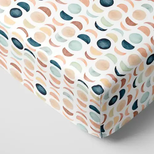 Luna Neutral Fitted Crib Sheet - Little Sleepies