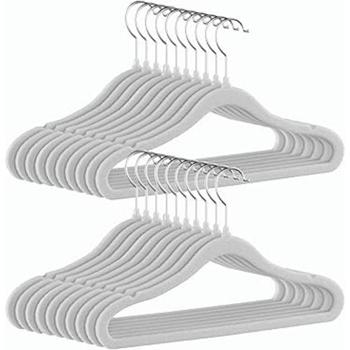 GoodtoU Baby Hangers Velvet 20 Pack Kids Non Slip Hangers Childrens Hanger for Kids Grey