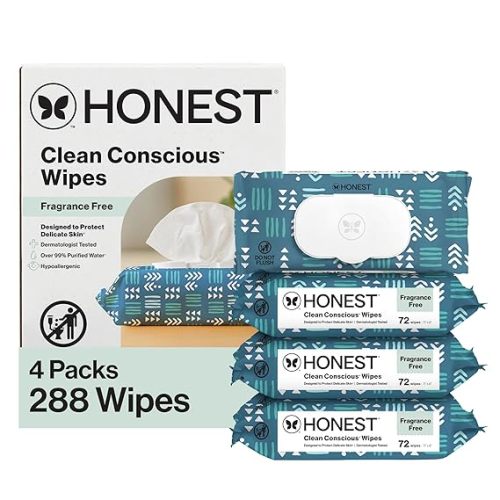 The Honest Company Hypoallergenic Multi-Use Baby Wipes for Sensitive Skin, Geo Mood, 288 Count