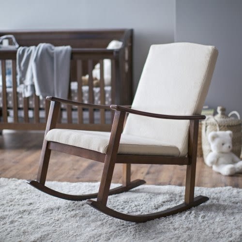 Belham Living Holden Modern Indoor Rocking Chair - Upholstered - Buttercream