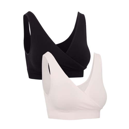 Ingrid & Isabel For Every Belly Women's Maternity & Nursing Seamless Crossover Bra, 2-Pack, SizesXS-4XL