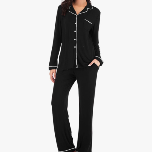 Aamikast Women's Pajama Sets Long Sleeve Button Down Sleepwear Nightwear Soft Pjs Lounge Sets