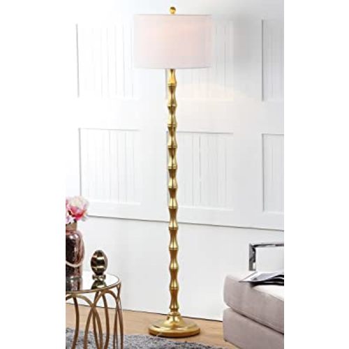SAFAVIEH Lighting Collection Aurelia Farmhouse Antique Gold 64-inch Living Room Bedroom Home Office Standing Floor Lamp,Metal (LED Bulb Included)
